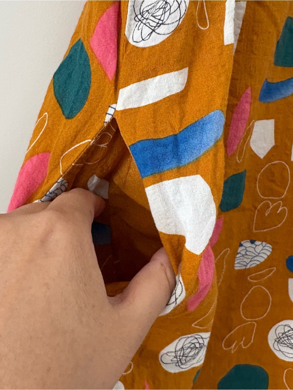 THML Large Colorful Abstract Ruffle Dress - Picture 3 of 5